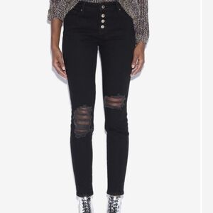 ARMANI EXCHANGE j27 super skinny button fly jeans black women's 25